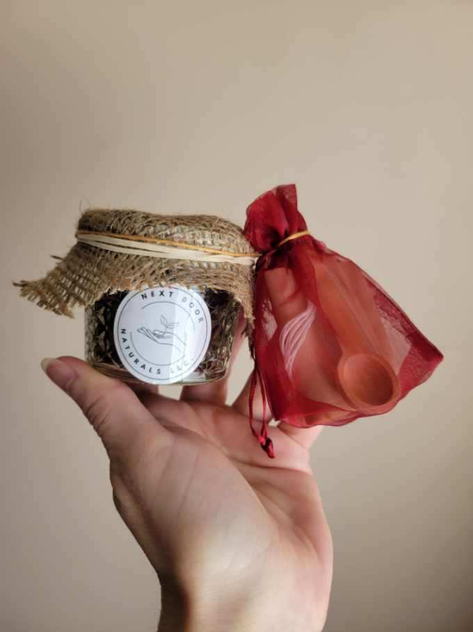 4oz. Single Jar Herb w/ Spoon Bag